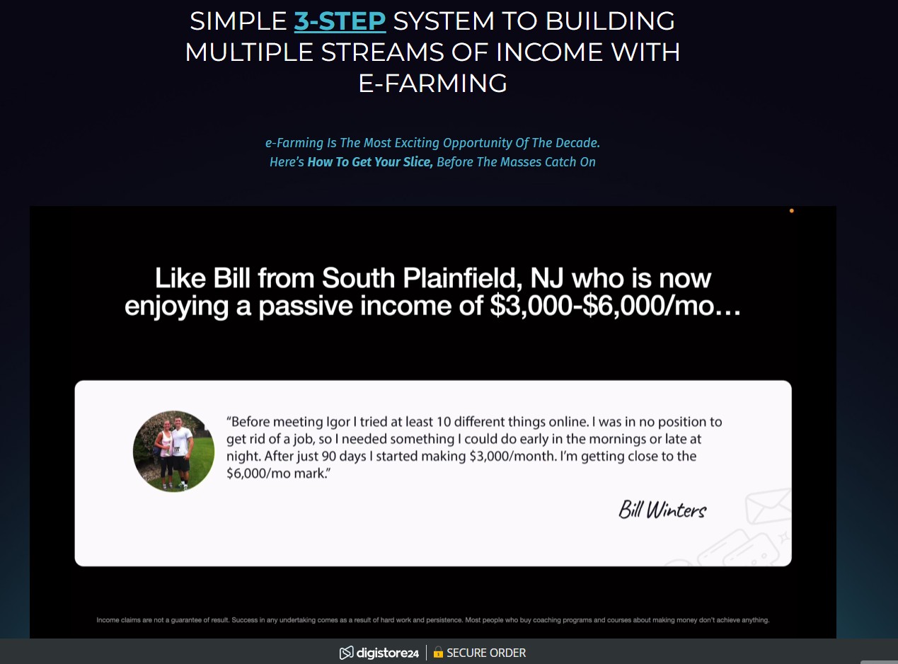 E-Farming Review: Build Multiple Income Streams with a Simple 3-Step System