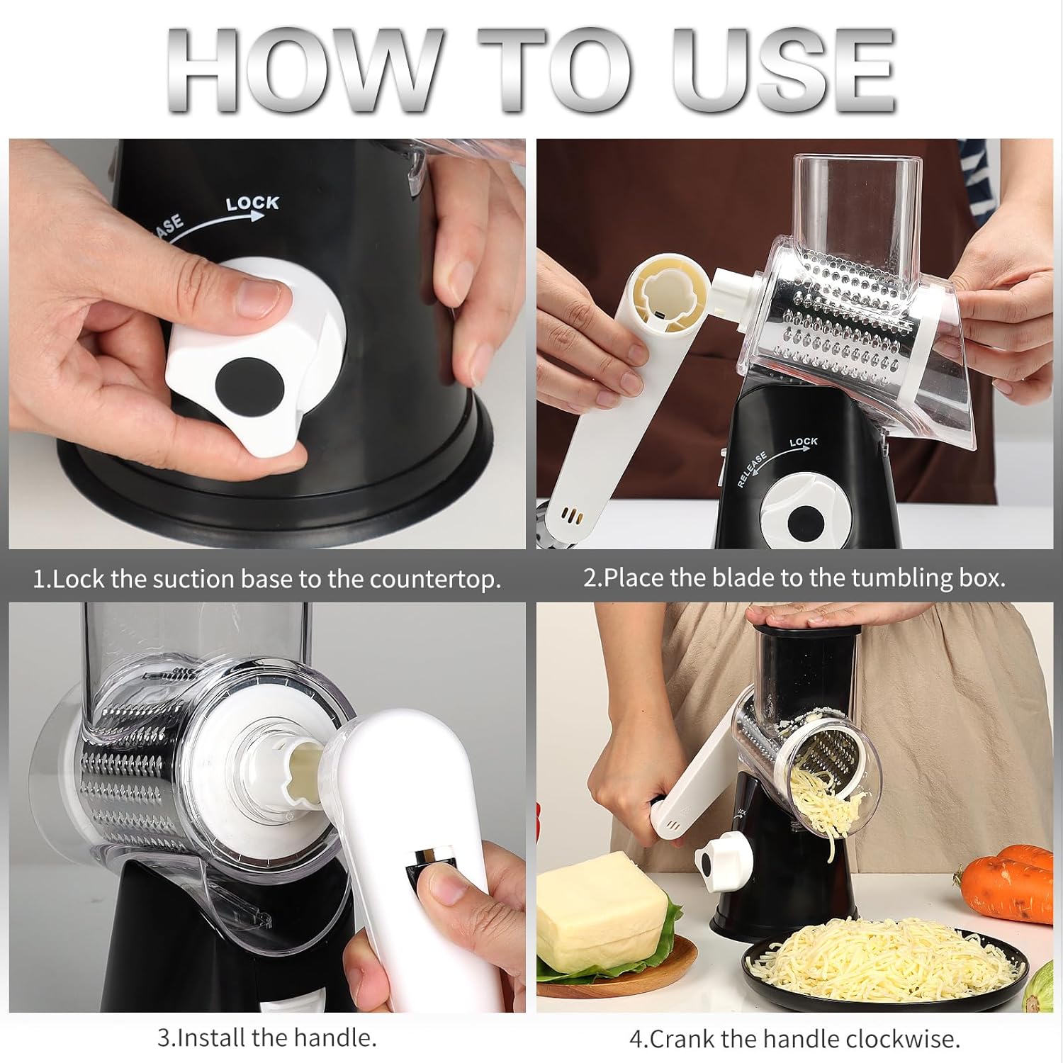 Ambom Rotary Cheese Grater Review: #1 Best Seller – Hand Crank, 3 Blades, Only $23.98